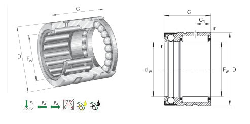 INA ZARF 45130 TN 滚针组合轴承